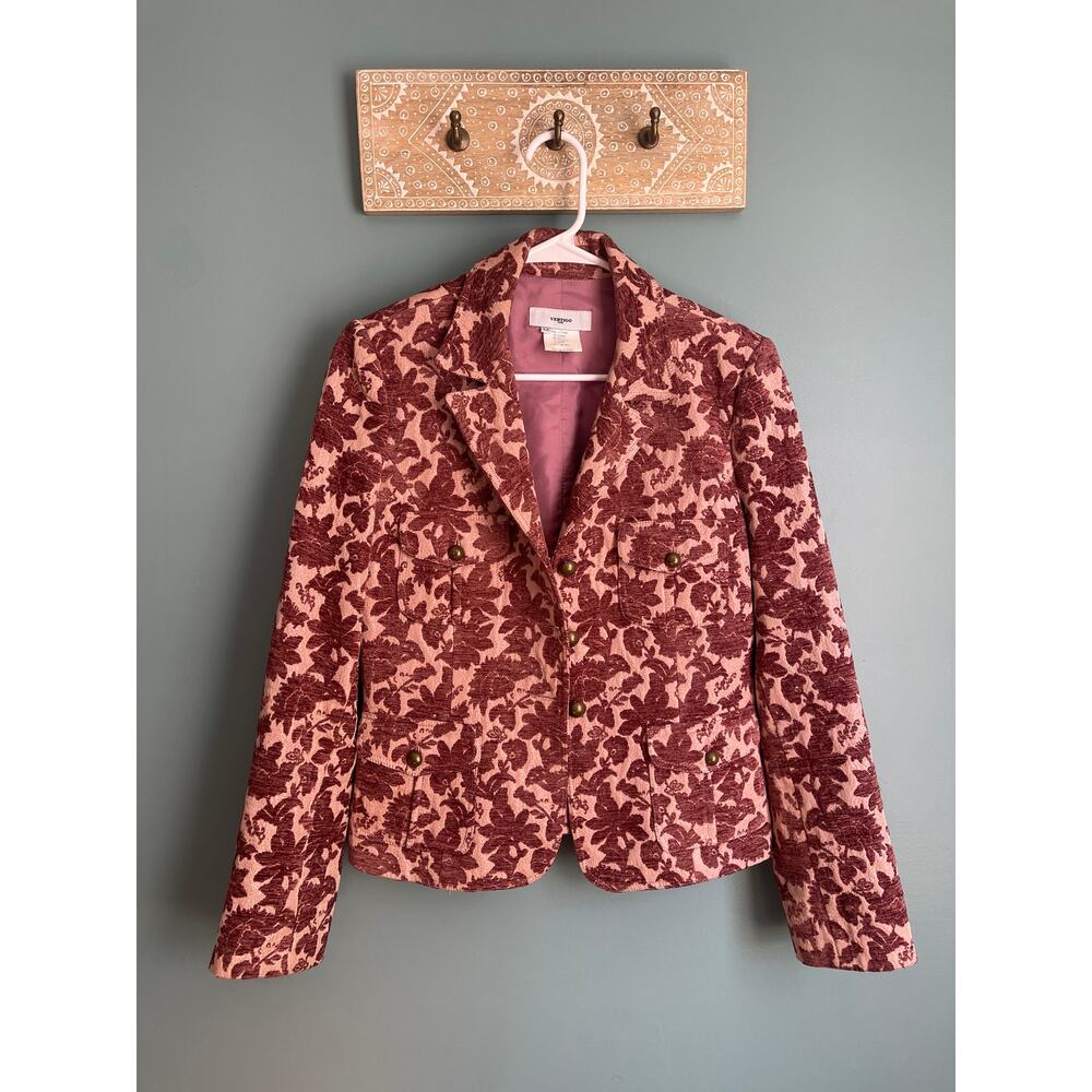 Floral Patterned Jacket - Pink and Brown